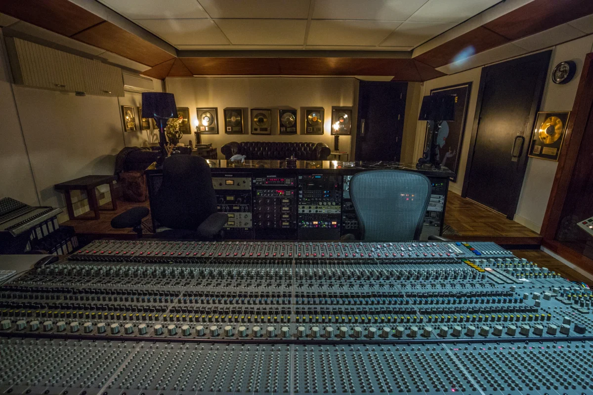 Cherokee Studios control room with the Trident A-Range console